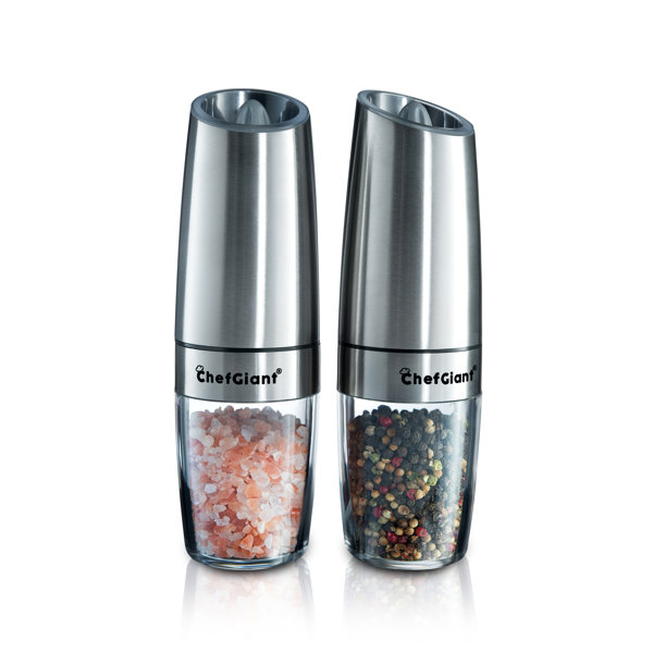 Chefgiant Automatic Refillable Salt and Pepper Grinder Set & Reviews